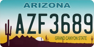AZ license plate AZF3689
