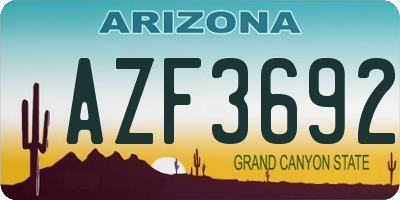 AZ license plate AZF3692