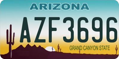 AZ license plate AZF3696