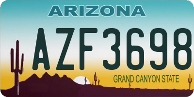 AZ license plate AZF3698