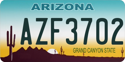 AZ license plate AZF3702