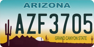 AZ license plate AZF3705