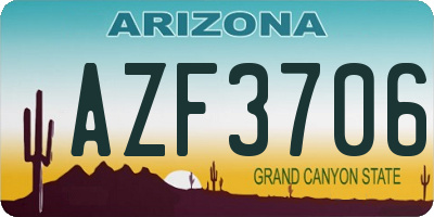 AZ license plate AZF3706