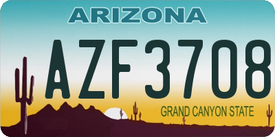 AZ license plate AZF3708