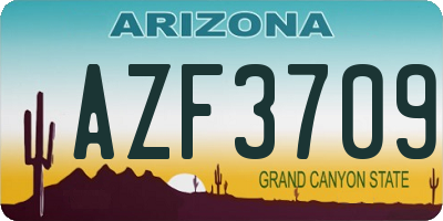 AZ license plate AZF3709