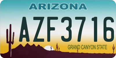 AZ license plate AZF3716