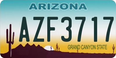 AZ license plate AZF3717