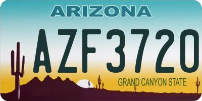 AZ license plate AZF3720
