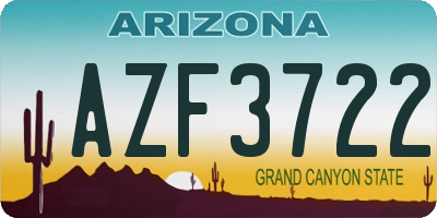 AZ license plate AZF3722
