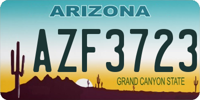 AZ license plate AZF3723