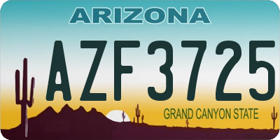 AZ license plate AZF3725