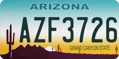 AZ license plate AZF3726