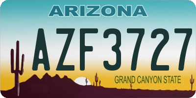 AZ license plate AZF3727