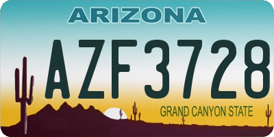 AZ license plate AZF3728