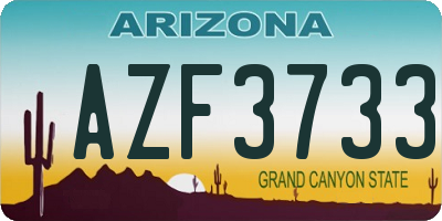 AZ license plate AZF3733