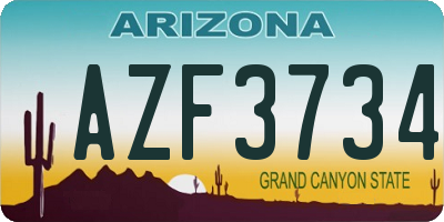 AZ license plate AZF3734
