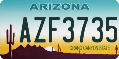 AZ license plate AZF3735