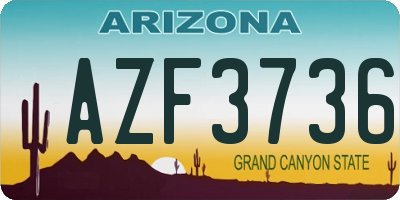AZ license plate AZF3736