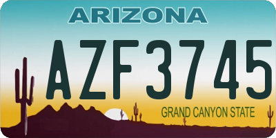 AZ license plate AZF3745