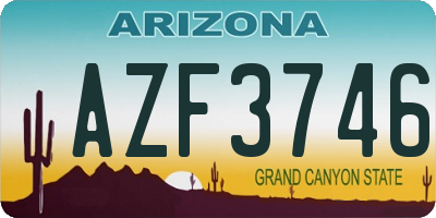 AZ license plate AZF3746