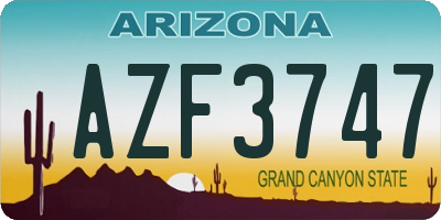 AZ license plate AZF3747
