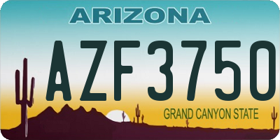 AZ license plate AZF3750