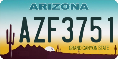AZ license plate AZF3751
