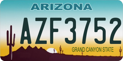 AZ license plate AZF3752