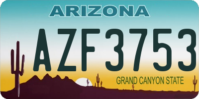 AZ license plate AZF3753