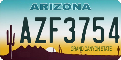 AZ license plate AZF3754