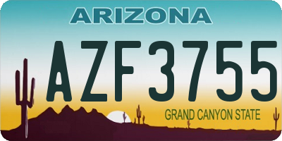 AZ license plate AZF3755