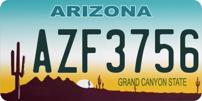 AZ license plate AZF3756