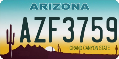 AZ license plate AZF3759