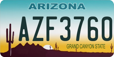 AZ license plate AZF3760