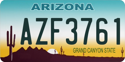 AZ license plate AZF3761