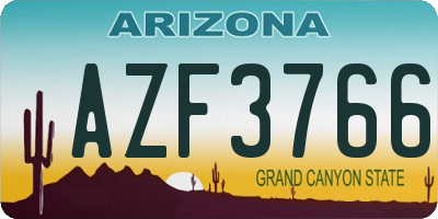 AZ license plate AZF3766