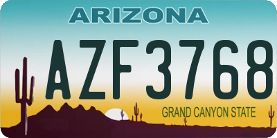 AZ license plate AZF3768