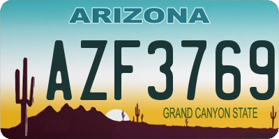 AZ license plate AZF3769