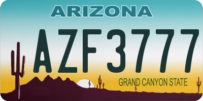 AZ license plate AZF3777