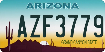 AZ license plate AZF3779