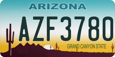 AZ license plate AZF3780