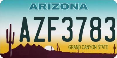 AZ license plate AZF3783