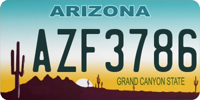 AZ license plate AZF3786