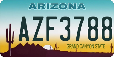 AZ license plate AZF3788