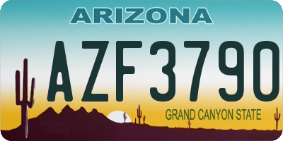 AZ license plate AZF3790