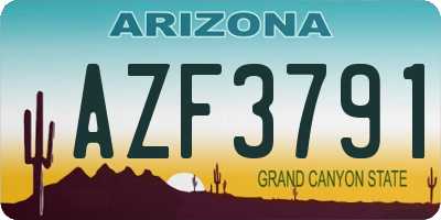 AZ license plate AZF3791