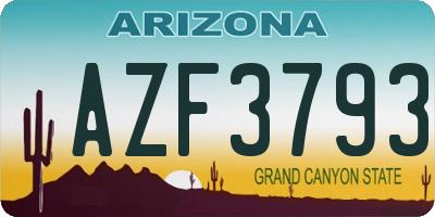 AZ license plate AZF3793