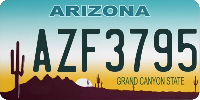 AZ license plate AZF3795