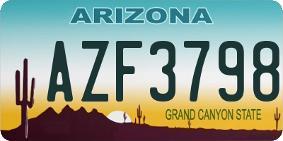 AZ license plate AZF3798