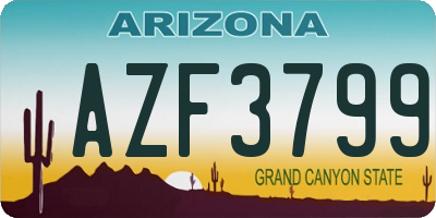 AZ license plate AZF3799